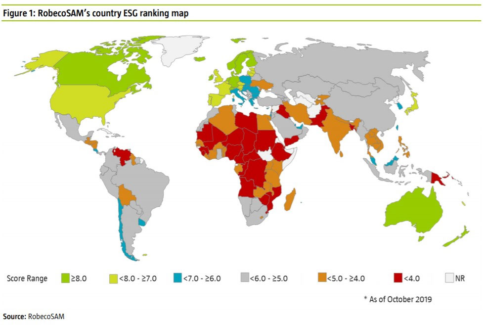 Country ESG Ranking Map